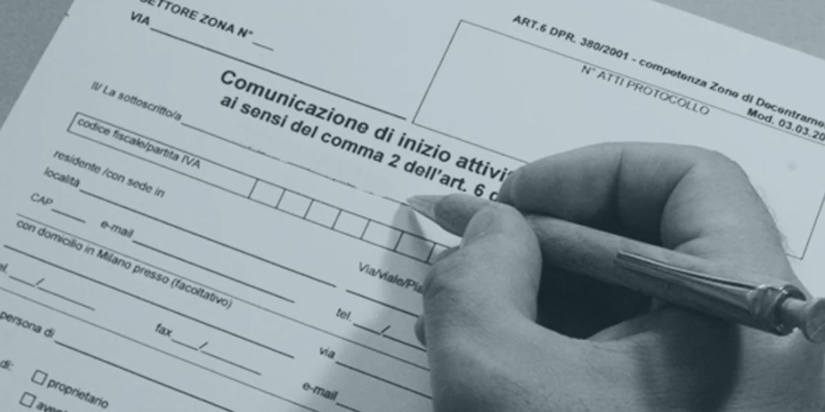 Compilazione della comunicazione di inizio attivita per una pratica edilizia
