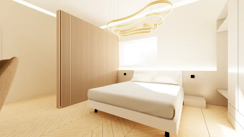 Render di progetto di una camera